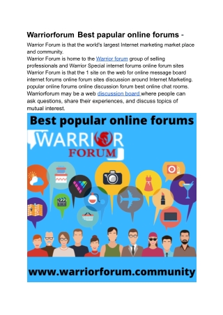 Warriorforum - Best popular online forums