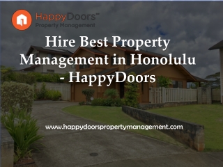 Hire Best Property Management in Honolulu - HappyDoors