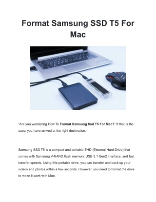 How To Format Samsung SSD T5 For Mac | Choose Your System Format