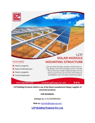 Solar Module Mounting Structure Manufacturer in India