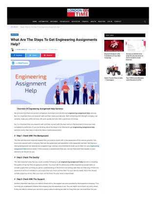 Online Engineering Assignment Help Available