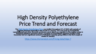 High Density Polyethylene supply Trend and Forecast