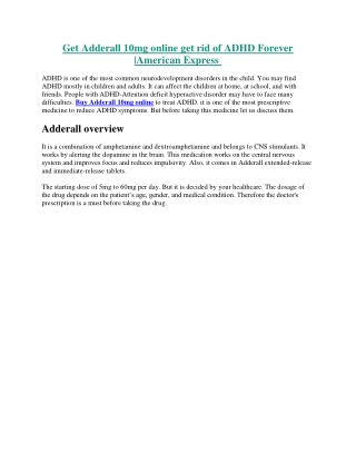 Get Adderall 10mg online get rid of ADHD Forever American Express