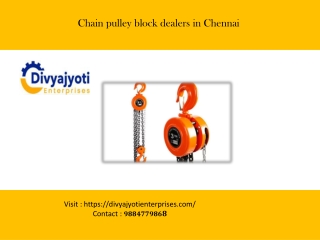 Chain pulley block dealers in Chennai