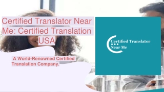 Certified Translator Near Me: Certified Translation USA