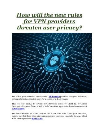 How will the new rules for VPN providers threaten user privacy