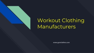 Workout Clothing Manufacturers