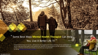 Benefits of Mental Health Therapy California