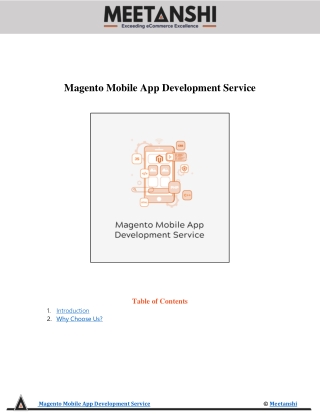 Magento Mobile App Development Service