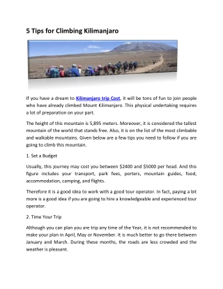 5 Tips for Climbing Kilimanjaro
