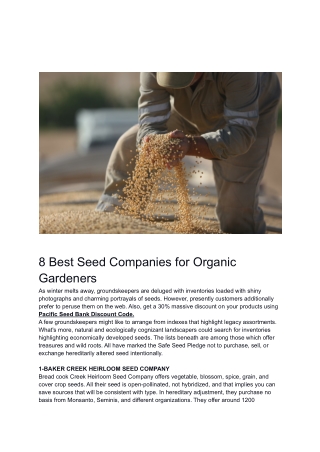 8 Best Seed Companies for Organic Gardeners