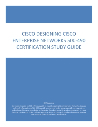 Cisco Designing Cisco Enterprise Networks 500-490 Certification Study Guide