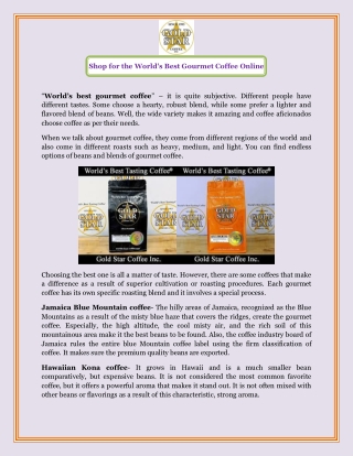 Shop for the World's Best Gourmet Coffee Online