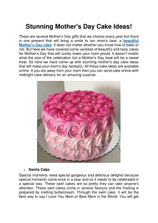 Stunning Mother's Day Cake Ideas