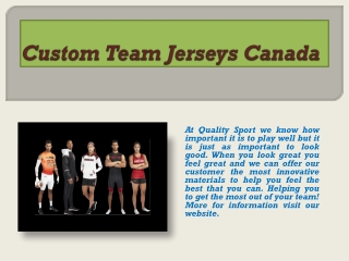 Custom Team Jerseys Canada