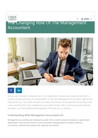The Changing Role Of The Management Accountant
