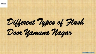 Different Types of Flush Door Yamuna Nagar