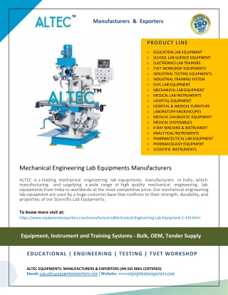 Mechanical Engineering Lab Equipments Manufacturers