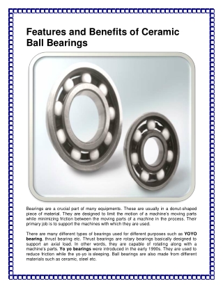 Uses and features of Flange Bearings
