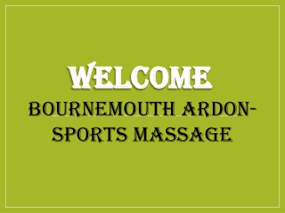 Best Massage Therapist in Boscombe