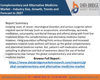 Complementary and Alternative Medicine Market