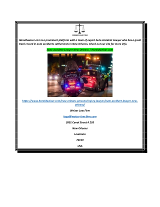 Auto Accident Lawyer New Orleans  Haroldweiser.com