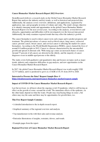 Advanced Report on Cancer Biomarker Market Research Report 2022 Trend, Share and
