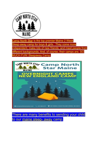 2 Week Sleepaway Camps
