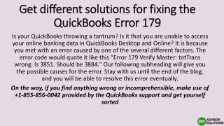 QuickBooks Error 179 ppt 2