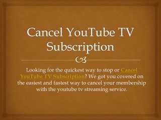 Cancel YouTube TV Subscription