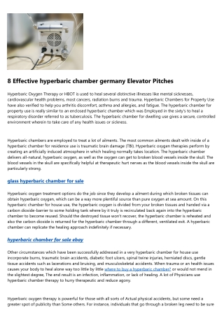 The Ultimate Guide to where to rent or buy hyperbaric chamber chicago?