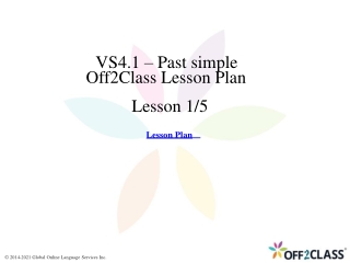 Teaching The Past Simple Tense To ESL Students