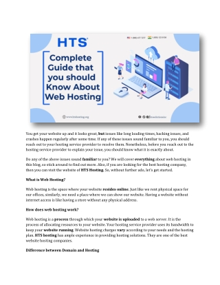 Complete Guide that you should know about Web Hosting