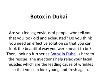 Botox in Dubaiii