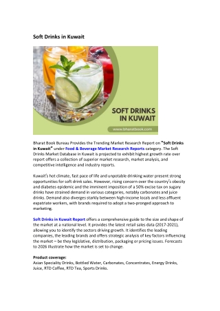 Kuwait Soft Drinks Market Research Report 2021-2026