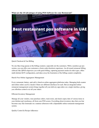 Best restaurant pos software in UAE