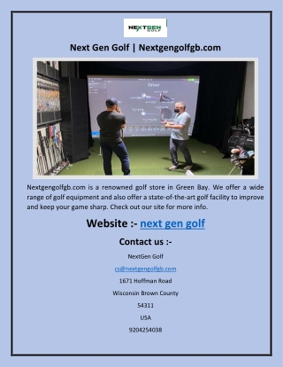 Next Gen Golf | Nextgengolfgb.com