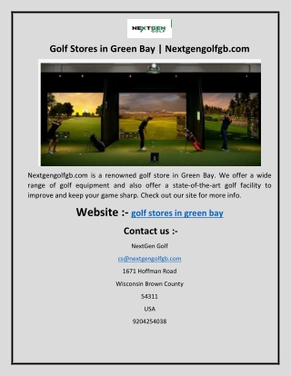Golf Stores in Green Bay | Nextgengolfgb.com