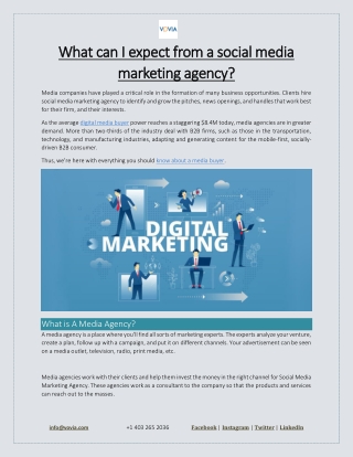 What can I expect from a social media marketing agency