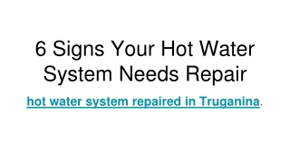 hot water system repaired in Truganina.