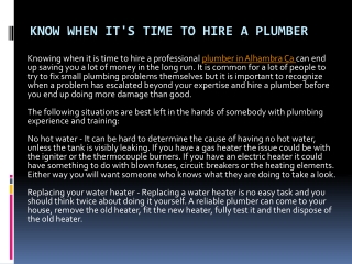 When It's Time to Hire a Plumber