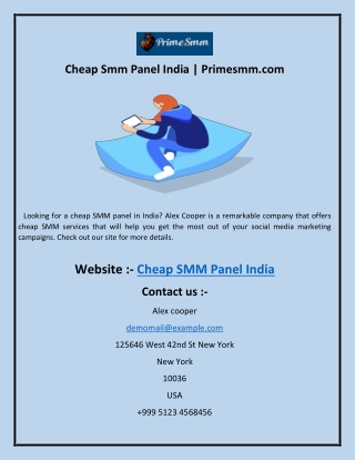 Cheap Smm Panel India | Primesmm.com