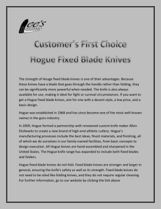 Houge fixed blade knives