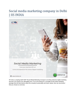 Social media marketing company in Delhi | IIS INDIA