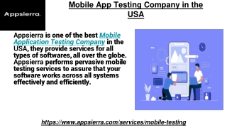 Mobile Application Testing Company in the USA
