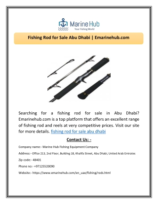 Fishing Rod for Sale Abu Dhabi Emarinehub.com