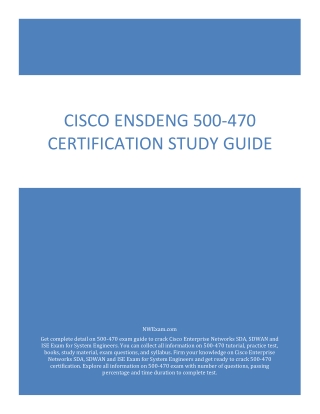 Cisco ENSDENG 500-470 Certification Study Guide