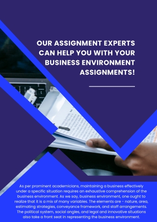 Our assignment experts can help you with your Business Environment assignments!