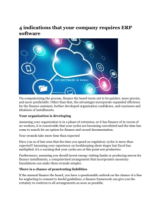 4 indications that your company requires ERP software