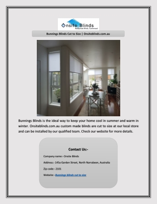 Bunnings Blinds Cut to Size | Onsiteblinds.com.au